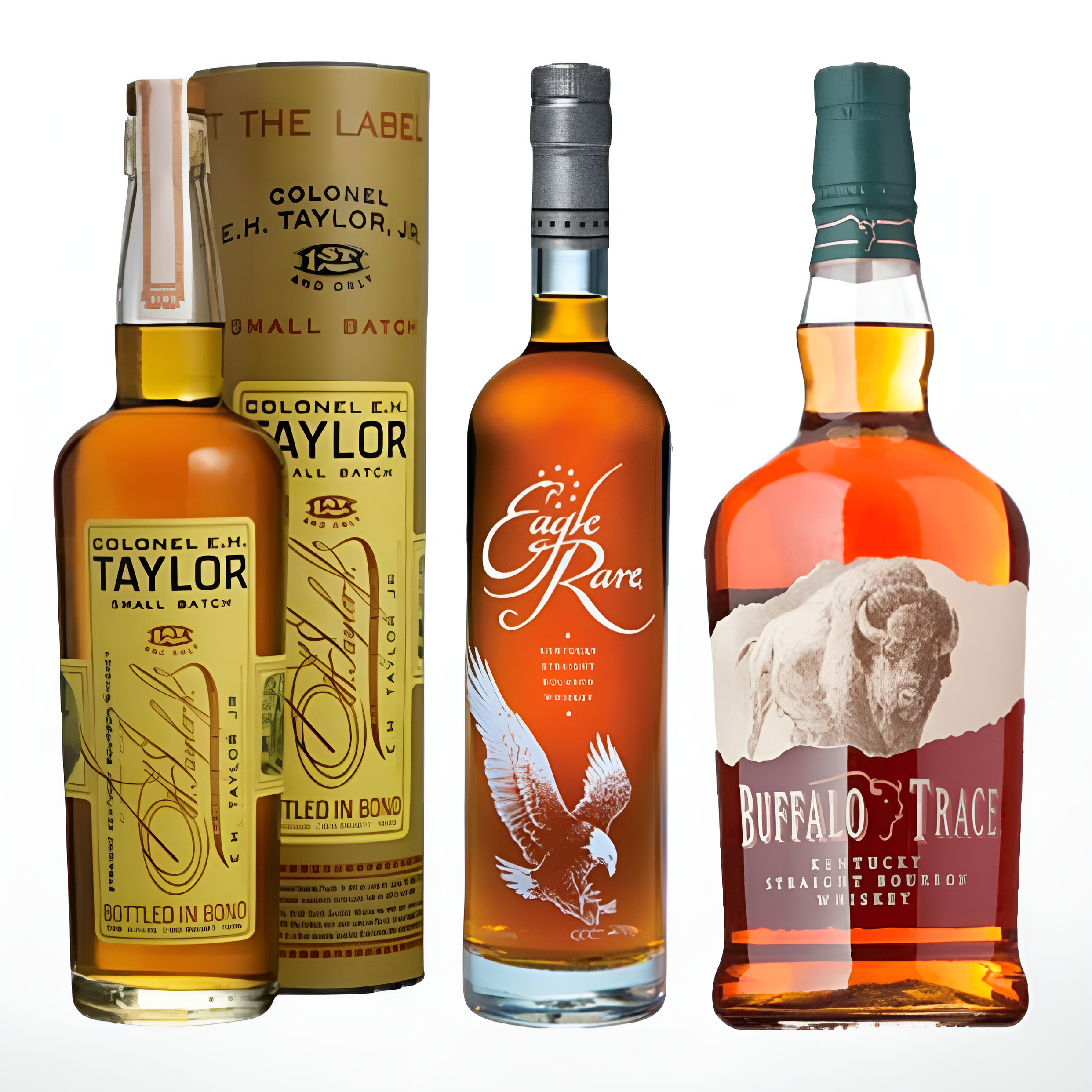 Colonel E.H. Taylor Jr. Small Batch Bourbon Whiskey, Eagle Rare 10 Year 750ml Kentucky Straight Bourbon Whiskey, Buffalo Trace Bundle