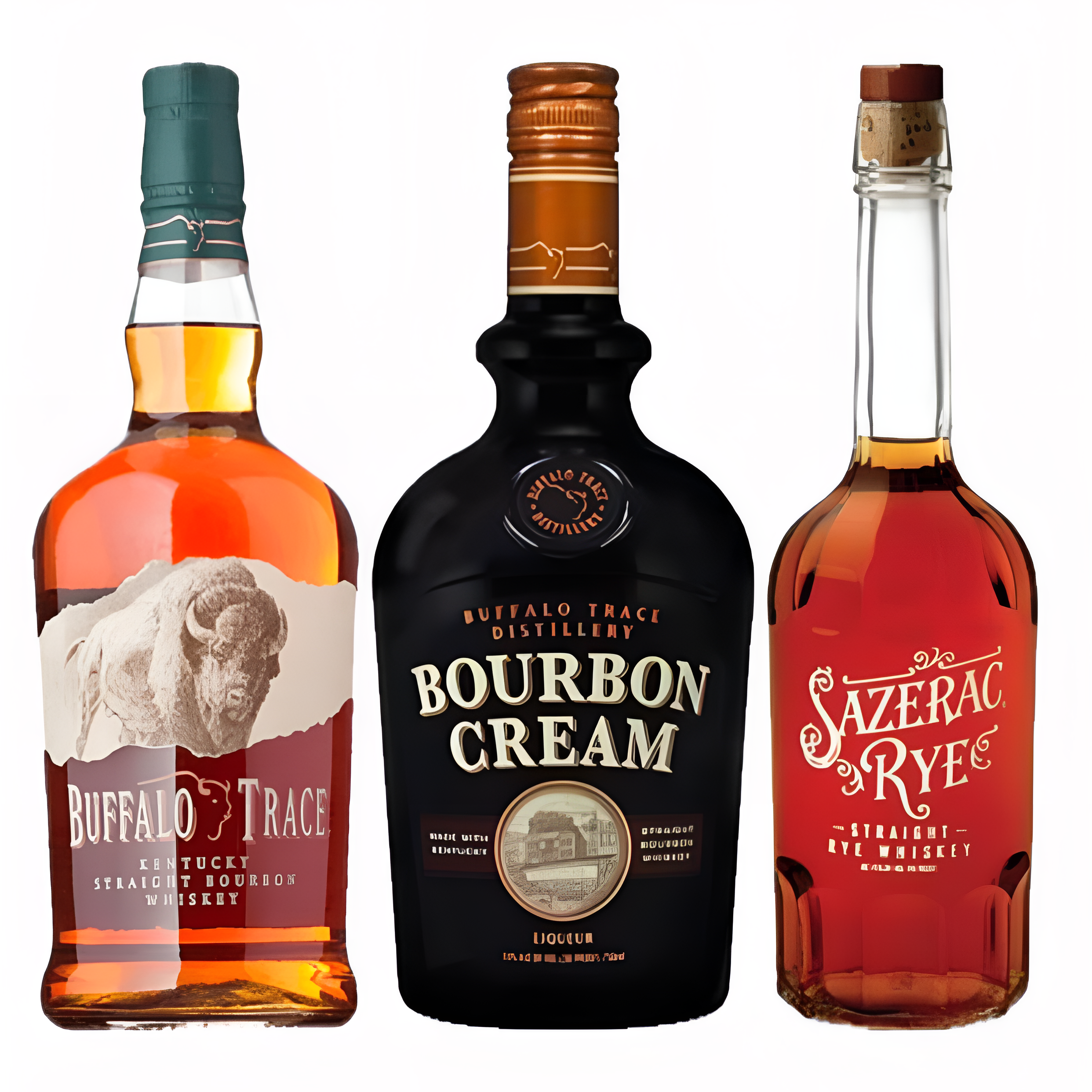 Buffalo Trace Bourbon, Buffalo Trace Bourbon Cream, Sazerac Rye