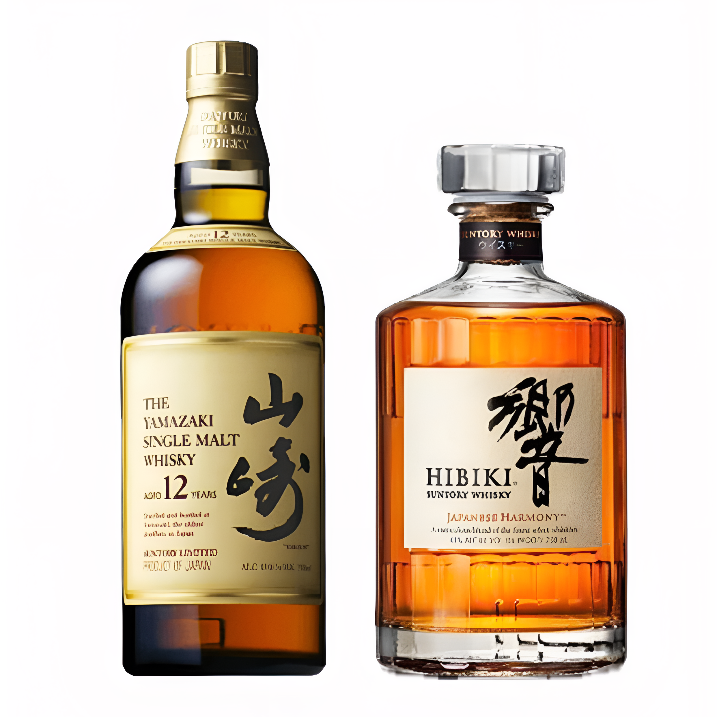 Yamazaki Single Malt 12 Year & Hibiki Japanese Harmony Suntory Blended Whiskey Bundle