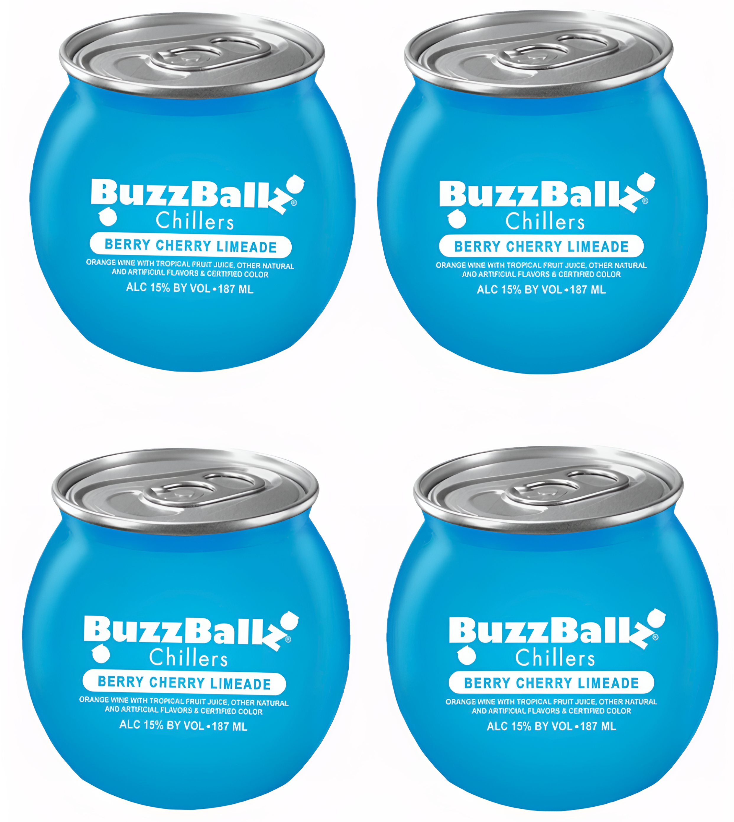 Buzzballz Berry Cherry Limeade Pre-Mixed Cocktails 4-Pack