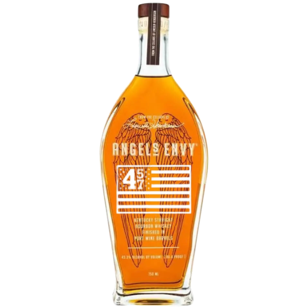 The Angel’s Envy Straight Bourbon 457 Edition by Memory Bottles features a copper cap, angel wings etched on the glass, and detailed white label—ideal as a personalized bourbon gift or custom engraved whiskey from MemoryBottles.com for special occasions.