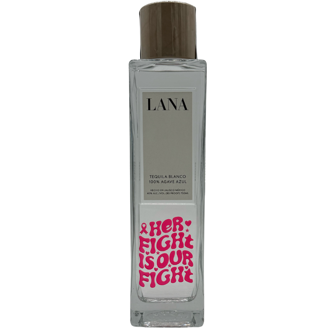 LANA Tequila Blanco Breast Cancer Awareness "Her Fight is Our Fight" Limited Edition Etched Bottle 750mL Lana Tequila