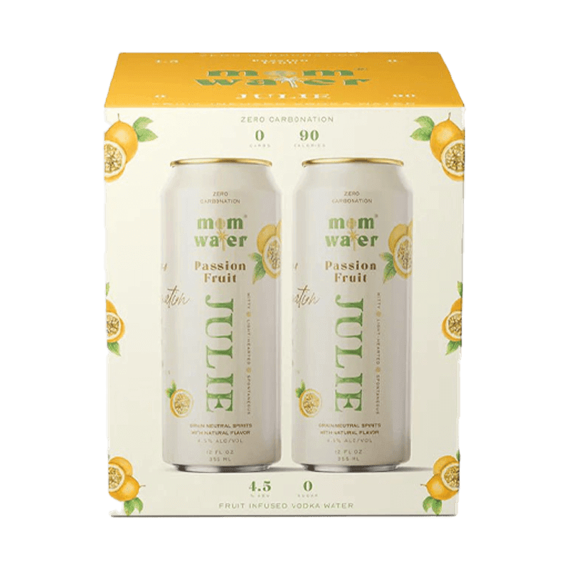 Mom Water Julie - Passion Fruit Cocktail 12.oz 4 Pack - Main Street Liquor