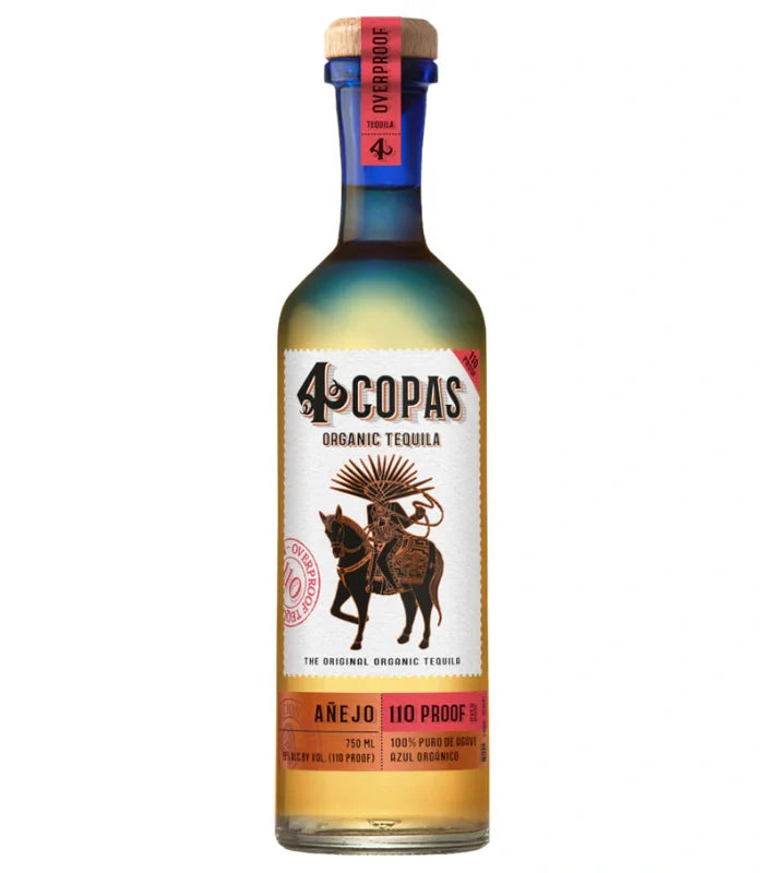 4 Copas Organic Tequila Añejo Overproof 110 750mL