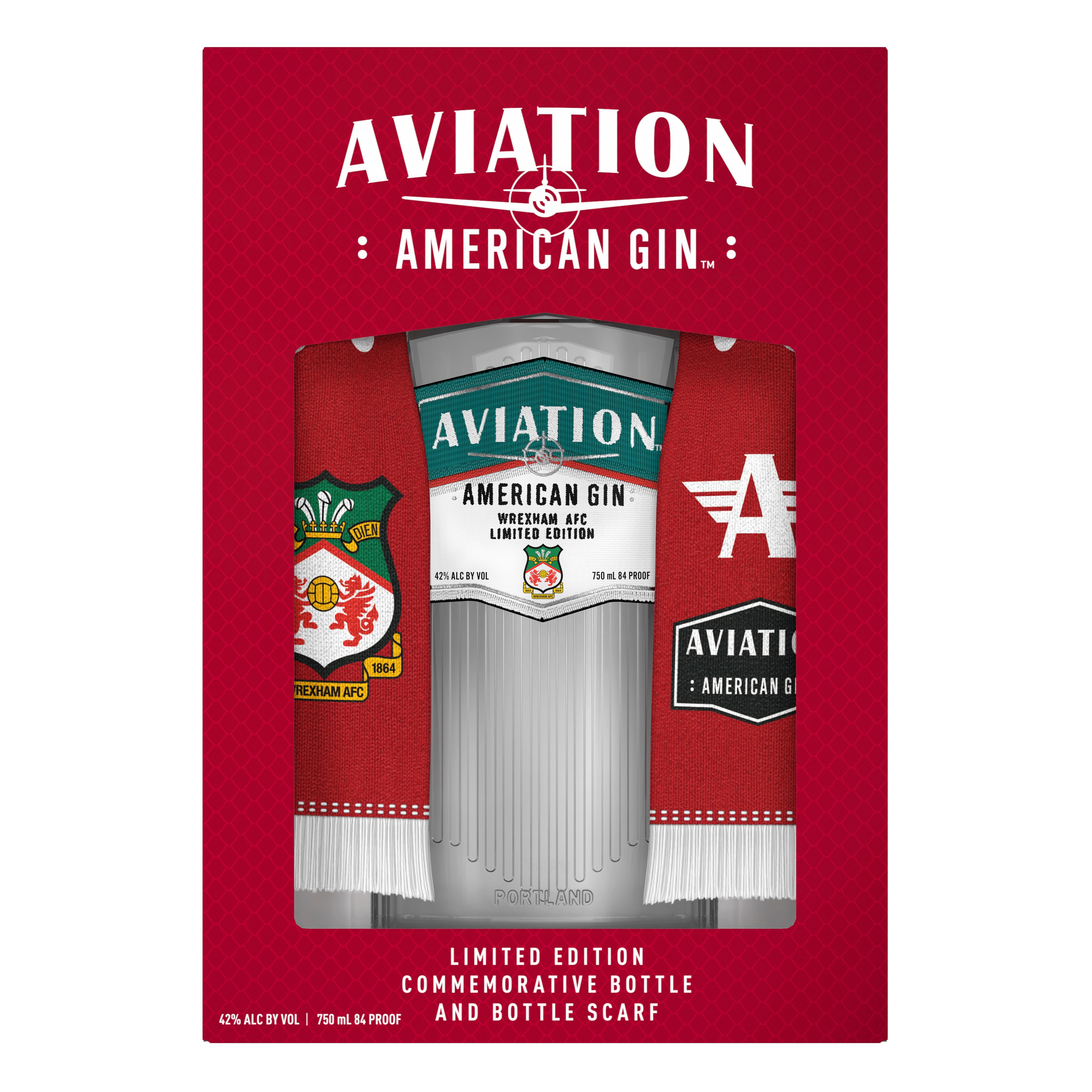Aviation Gin Wrexham AFC Limited Edition 750mL + Bottle Scarf Gift Pack