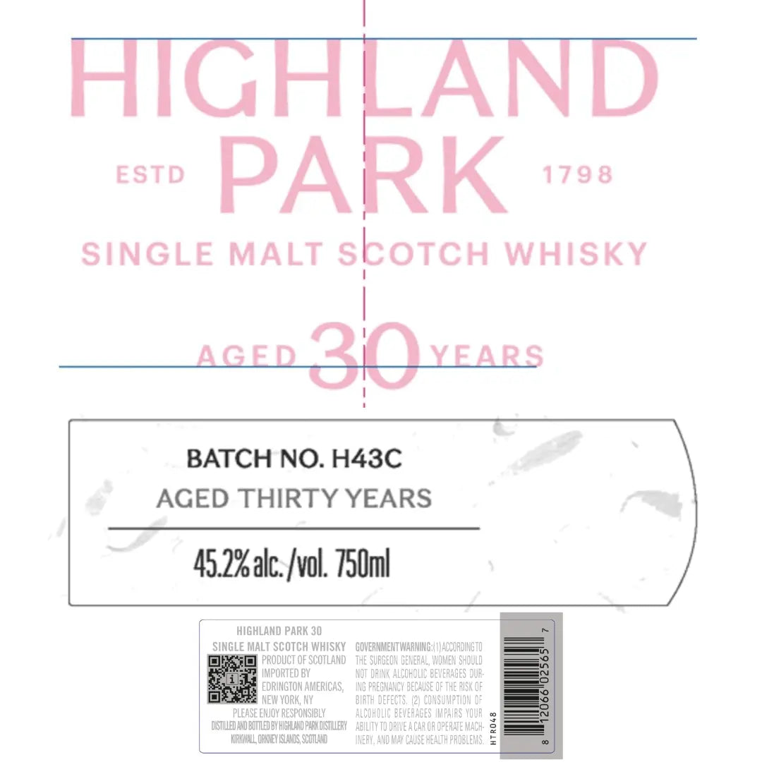 Highland Park 30 Year Old Single Malt Scotch Whisky Highland Park