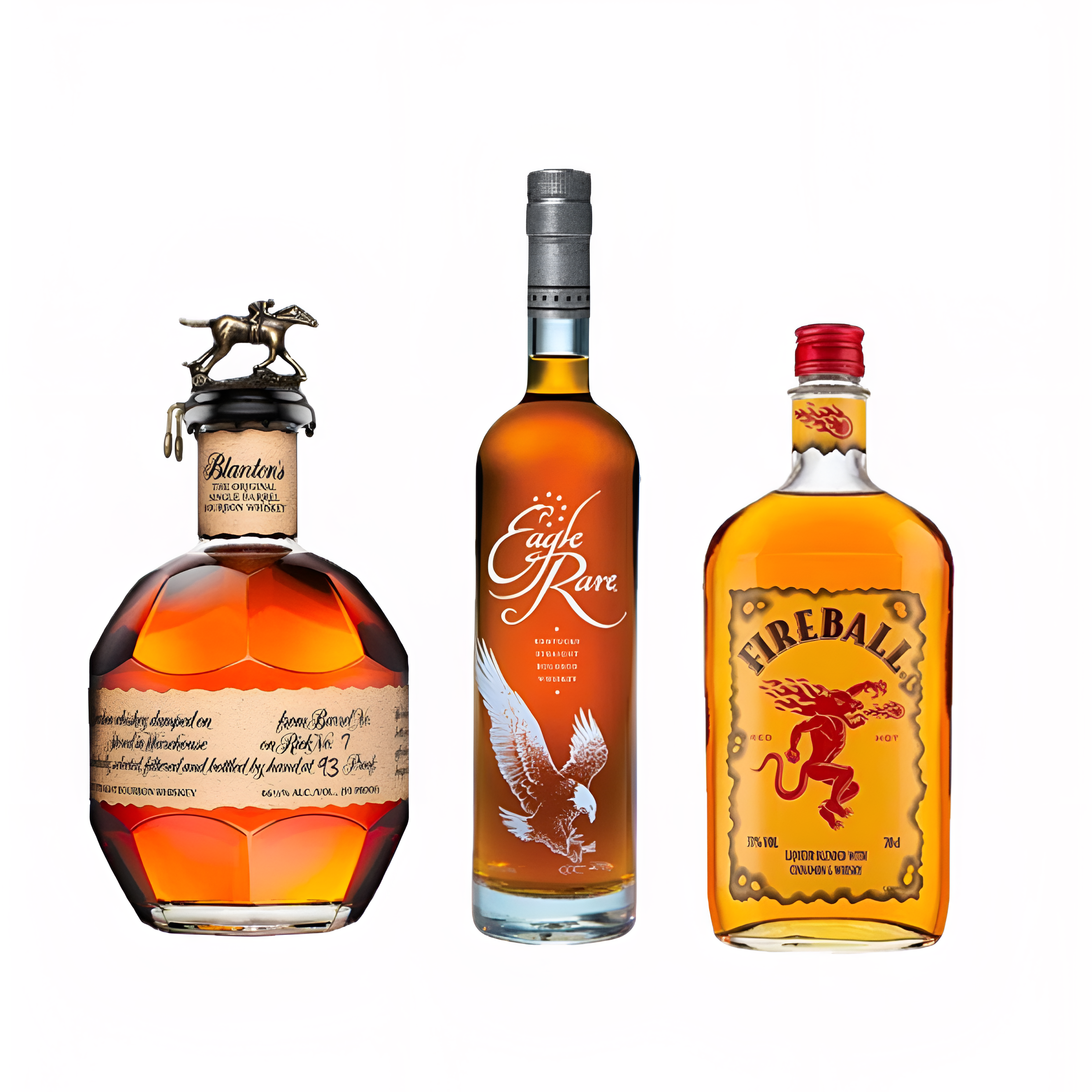 Blanton's Single Barrel, Fireball Cinnamon Whisky, & Eagle Rare 700ml Bundle