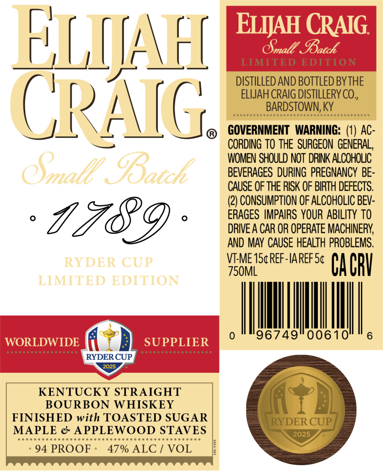 Elijah Craig Small Batch Ryder Cup 2025 Limited Edition