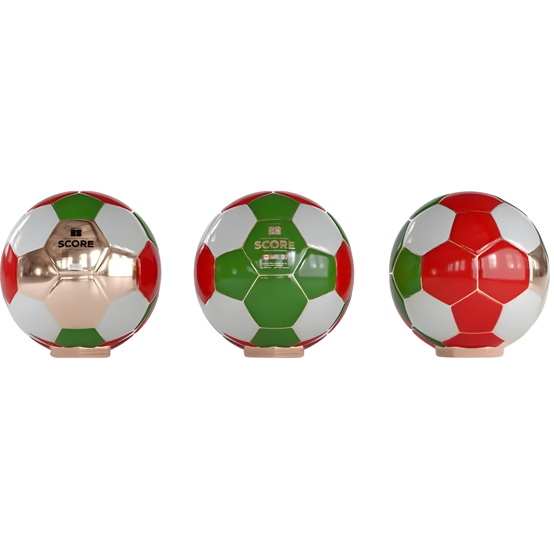 Three Score Tequila Reposado 2026 World Cup Mexico Limited Edition Soccer Ball Bottles, featuring green, white, red, and metallic gold panels, are displayed side by side—a true collectible from Score Tequila.