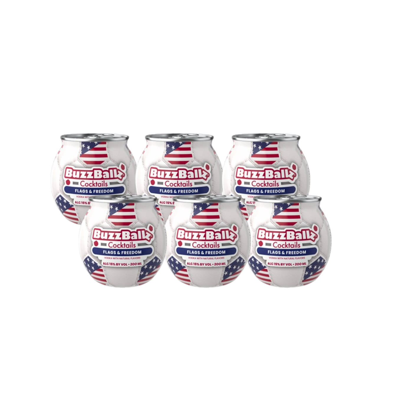 Buzzballz Cocktails Flags & Freedom 6 x 200 mL