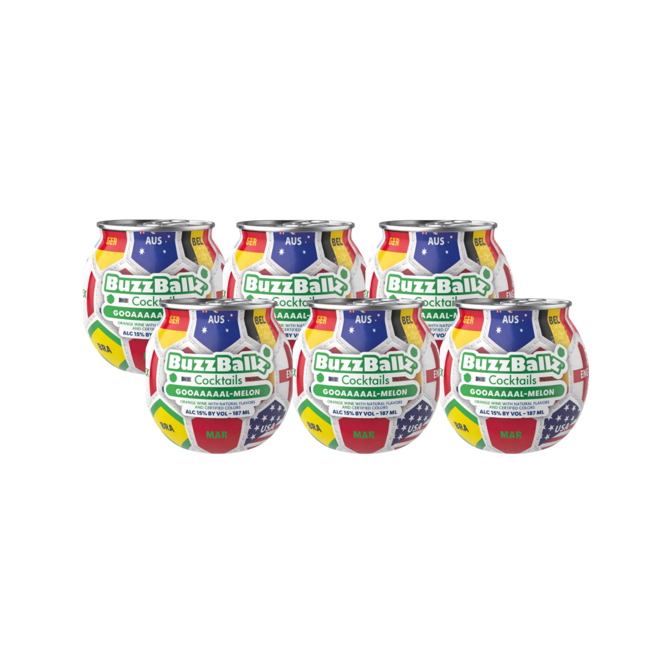 BuzzBallz Cocktails Goaaaaaal-Melon 6 x 200 mL