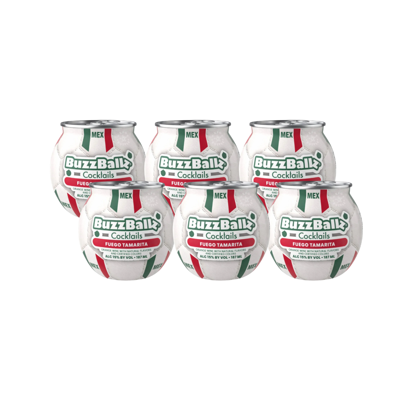 BuzzBallz Cocktails Fuego Tamarita 6 x 200 mL