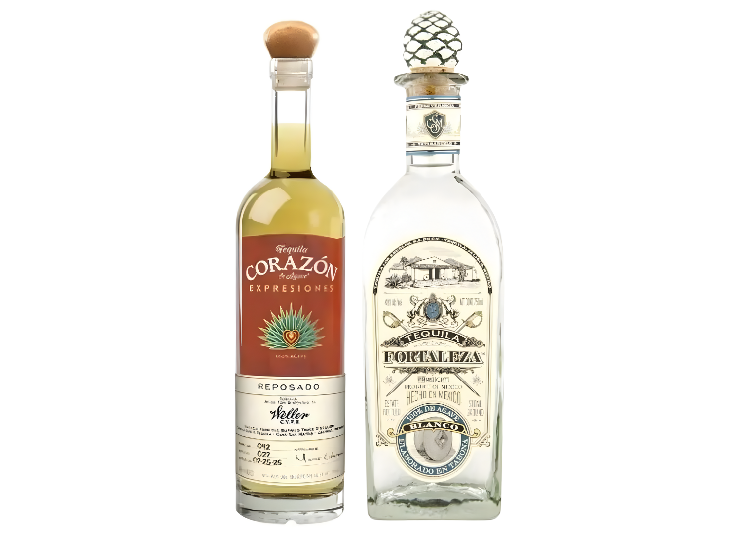The Weller x Fortaleza Bundle from Main Street Liquor pairs Corazon Expresiones Reposado Weller C.Y.P.B. with Fortaleza Blanco (700ml)—a perfect collector's duo for tequila enthusiasts.