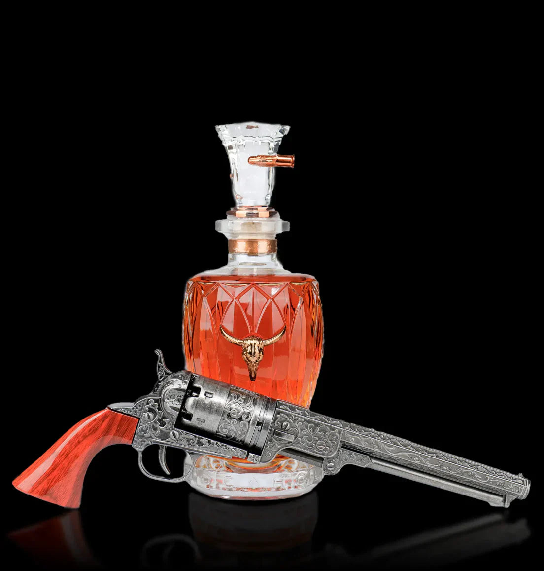 Doc Holliday 10 Year Old Straight Bourbon Whiskey & Revolver Set