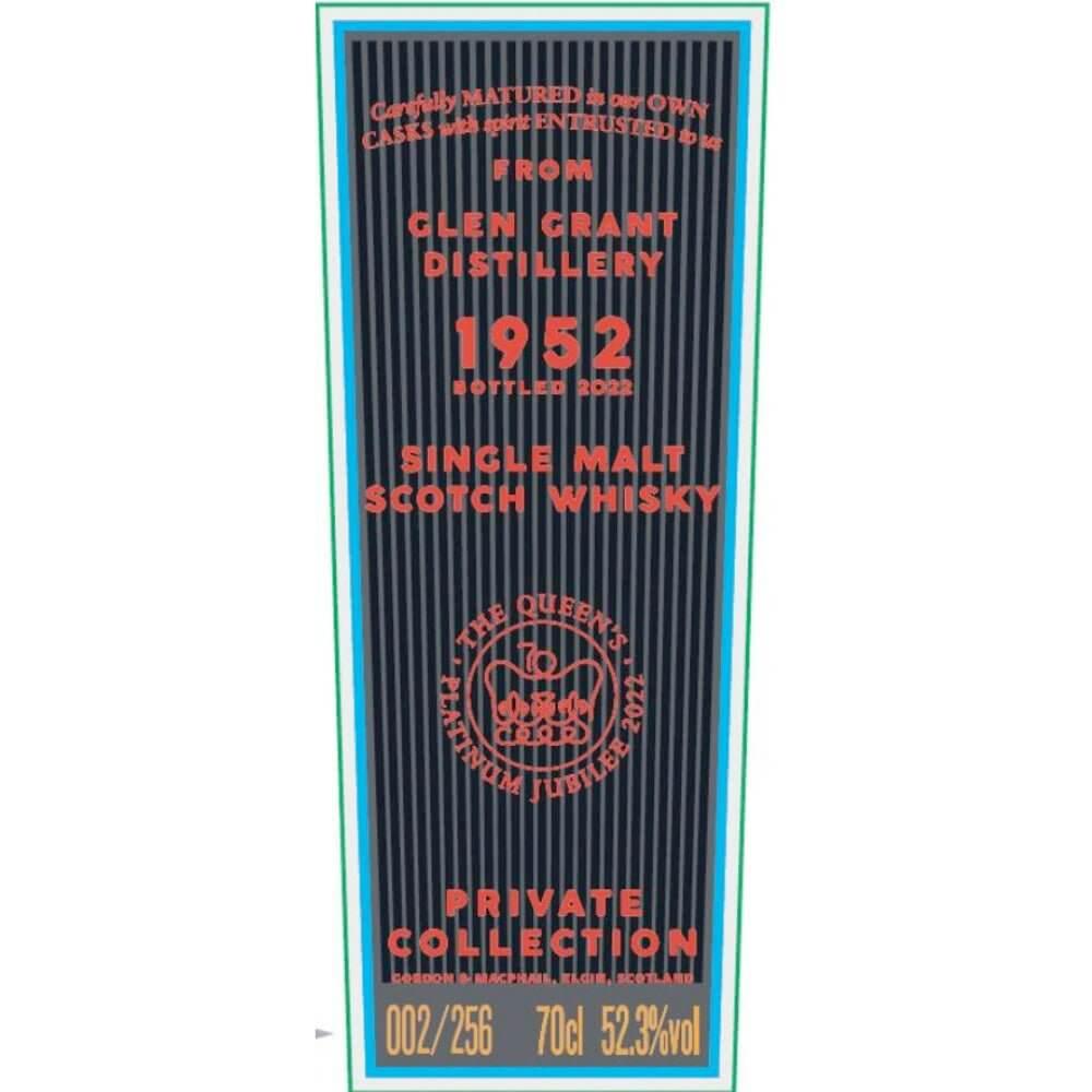 Gordon & Macphail Glen Grant 1952 Queen’s Platinum Jubilee 70 Year Old - Main Street Liquor