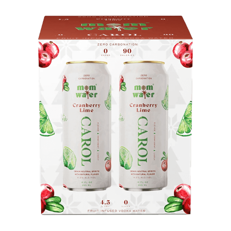 Mom Water Carol - Cranberry Lime Cocktail 12.oz 4 Pack - Main Street Liquor