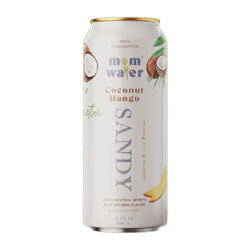Mom Water Sandy - Coconut Mango Cocktail 12.oz 4 Pack - Main Street Liquor