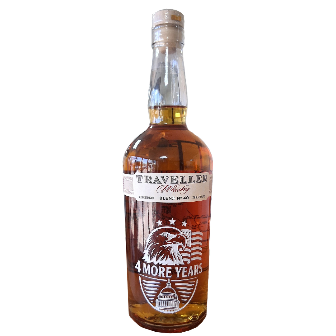 Traveller Whiskey 4 More Years Limited Edition Etched Bottle