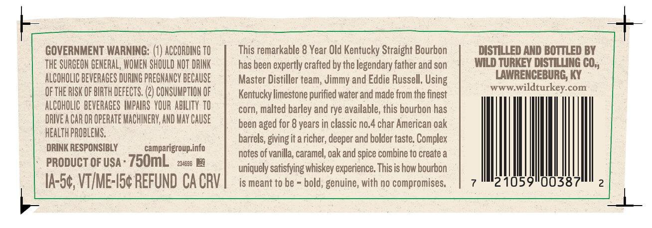 Wild Turkey 101 8 Year Kentucky Straight Bourbon Whiskey - Main Street Liquor
